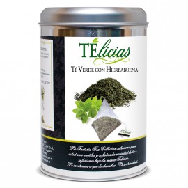 "Telicias" Piramides 25 ud. Verde con "Hierbabuena"